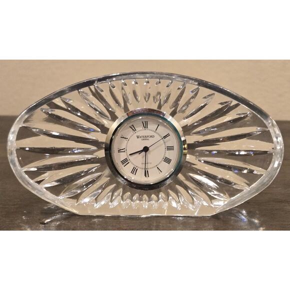 Waterford Crystal Desk Clock Starburst Pattern Works - Picture 2 of 8